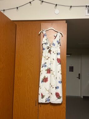 Show Me Your MuMu White Midi Dress with Floral Print